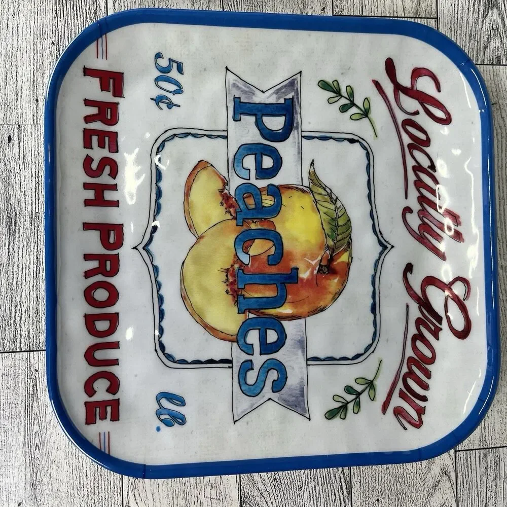 Betsy Cavallo Various Fruit Melamine Salad Plates 8.5” Farmers Market Set If 4